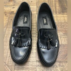 Hush Puppies Black Tassel Loafers for Men